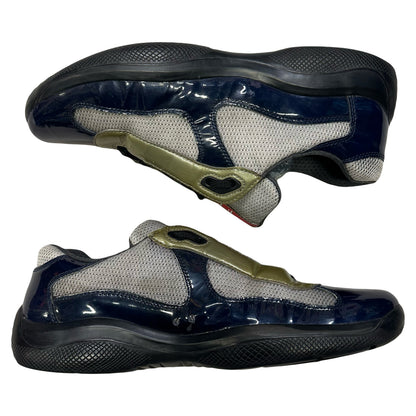 Prada America’s Cup Sneakers In Navy & Olive (7UK/8US) | UK 7, Navy