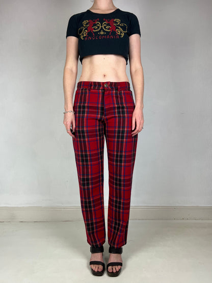 Jean Paul Gaultier JPG 2000s red tartan trousers