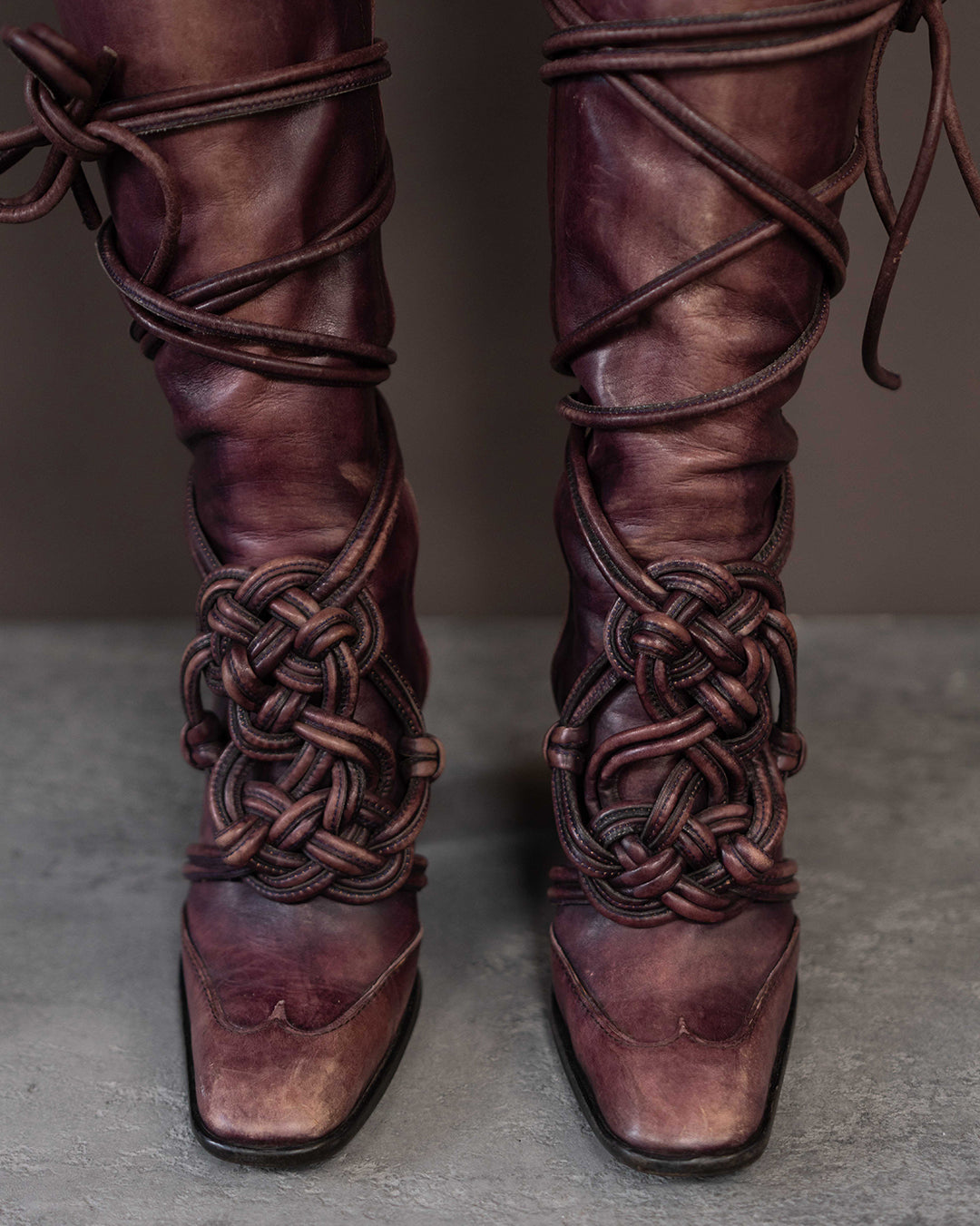 YVES SAINT LAURENT F/W 2002 RUNWAY BOOTS (EU 36) | DEFAULT TITLE, Burgundy