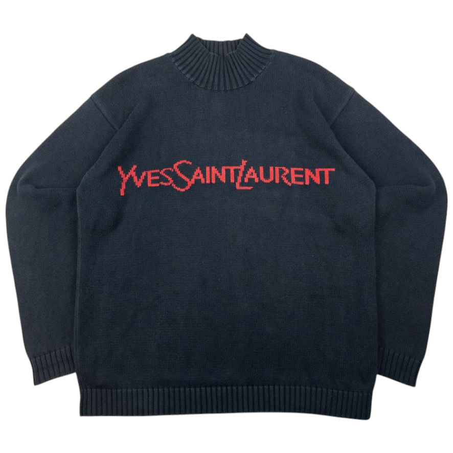 Vintage YSL Yves Saint Laurent Turtleneck Knit Jumper Size L