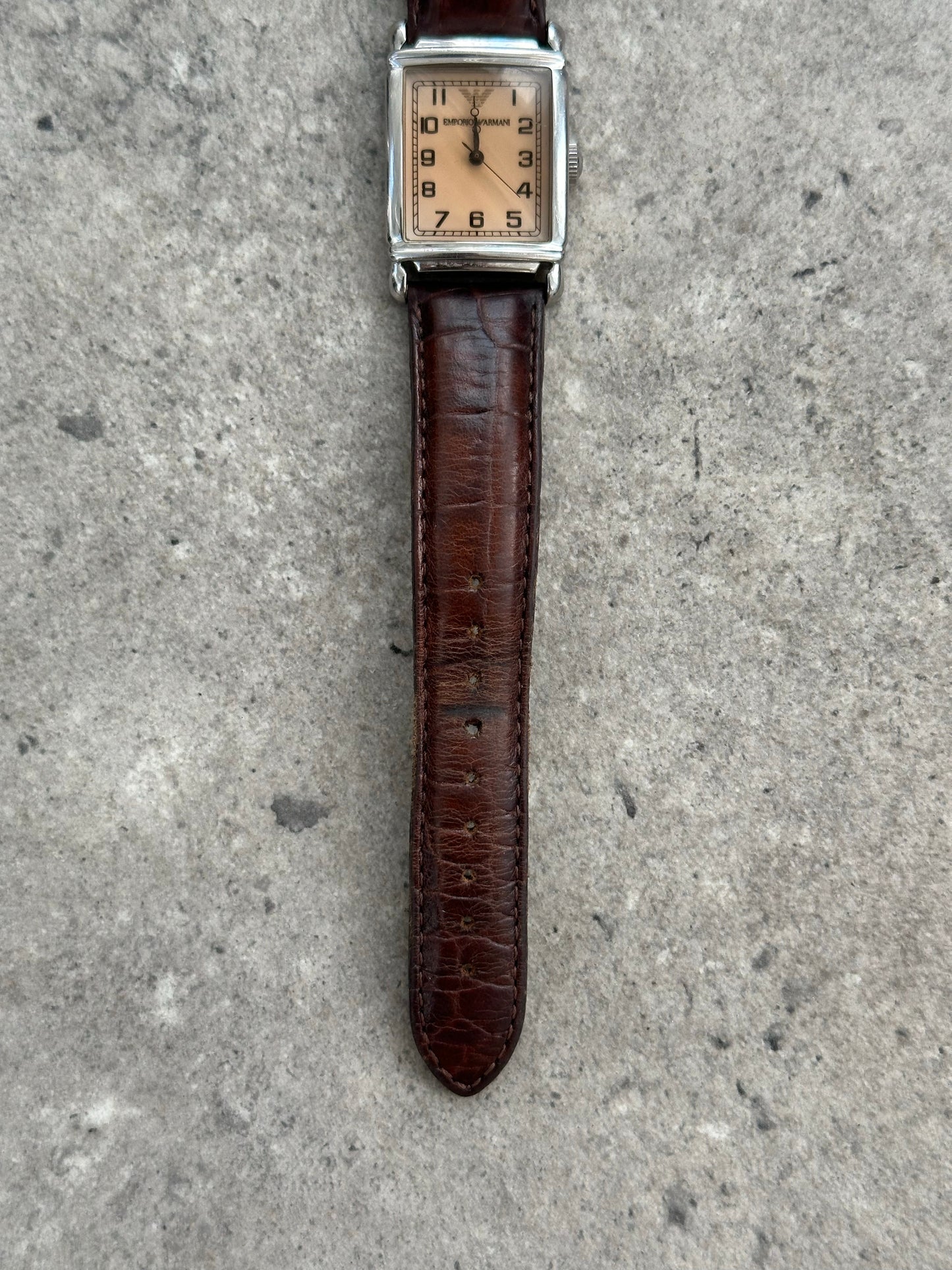Emporio Armani 2000s Leather Logo Watch