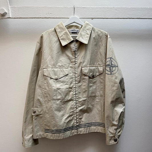00’s Stone Island Compass Logo Jacket (L) | Large, Beige