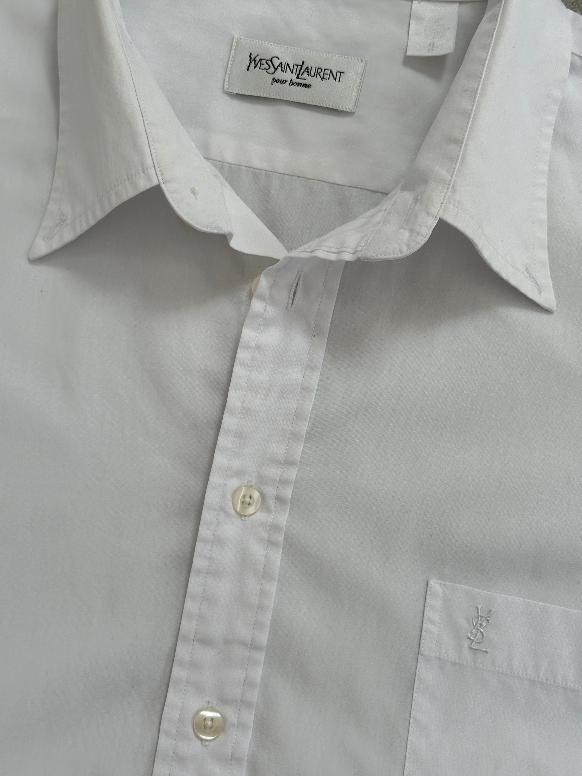 Yves Saint Laurent Pour Homme 2000s Cotton Logo Shirt - XL