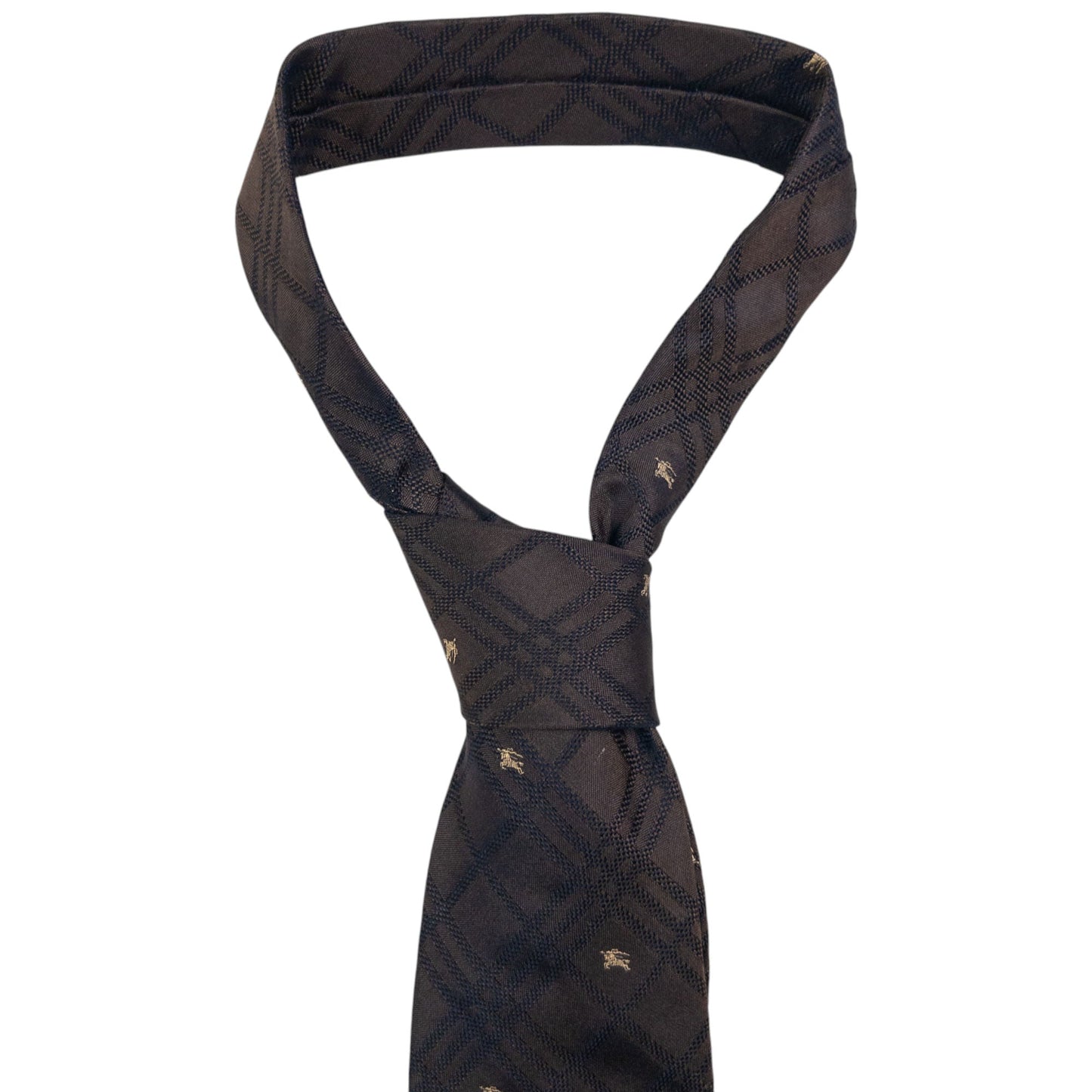 Vintage Burberry Nova Check Monogram Silk Tie