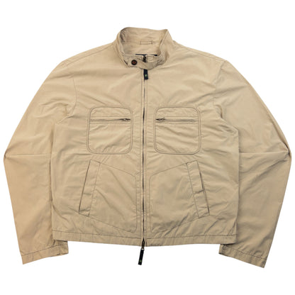 Vintage 2000s Armani Jeans Lightweight Zip Up Jacket Size S | Small, Beige