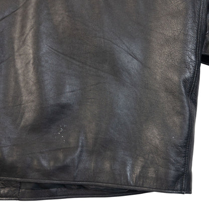 Vintage 90s Gianni Versace Button Up Leather Jacket Size XL | XL, Black