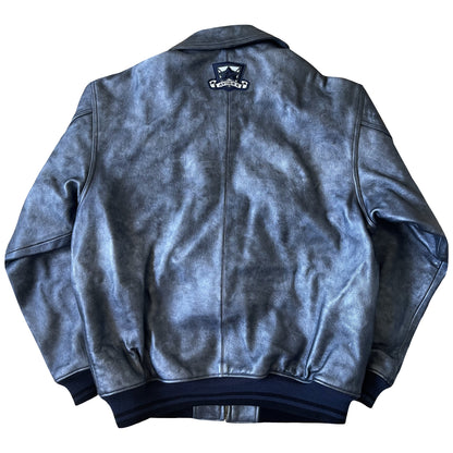 Avirex Spell Out Leather Varsity Jacket - L