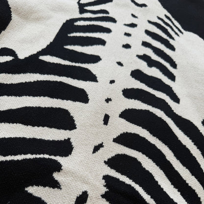 Vanson Leathers 14G Knitted Skeleton Hoodie - M | Medium, Black and White