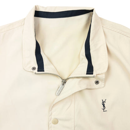 Vintage 90s YSL Yves Saint Laurent Harrington Jacket Size L | Large, Cream