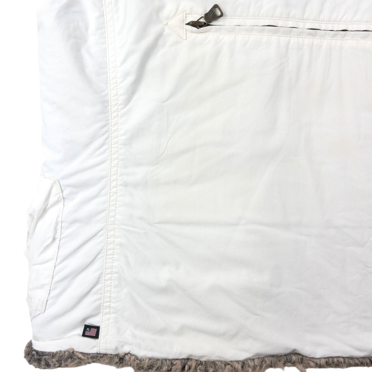 Vintage 2000s Ralph Lauren Multi Pocket Fur Lined Cargo Gilet Womens Size M | Medium, White
