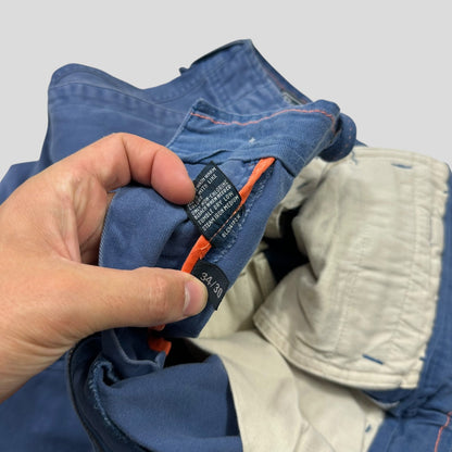 Polo 90’s Ralph Lauren Washed Multipocket Cargo Trousers - 34-36 | W34, Blue