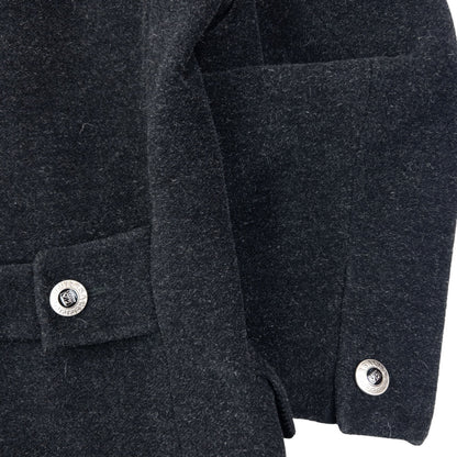 Vintage 90s Versace Classic V2 Longline Wool Jacket Size L | Large, Grey
