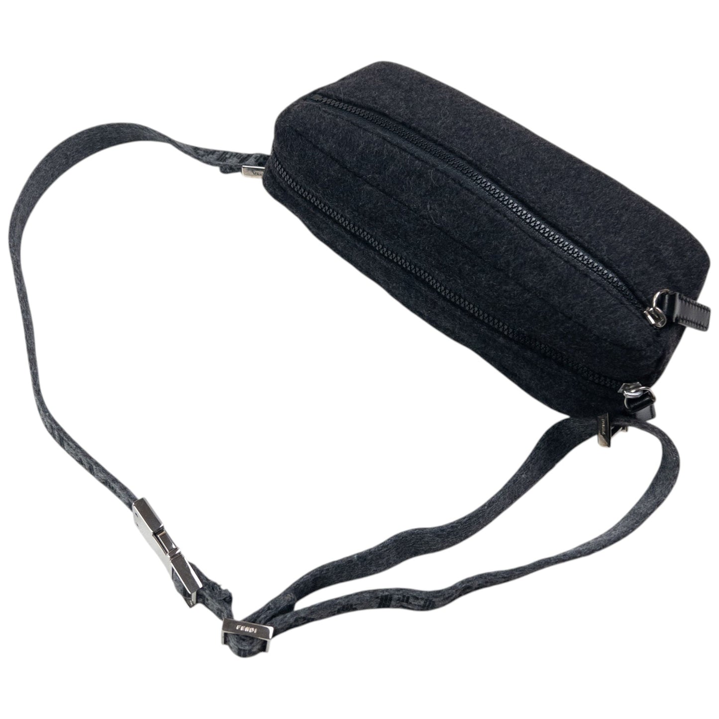 Vintage 2000s Fendi Wool Crossbody Bag | O/S, Grey