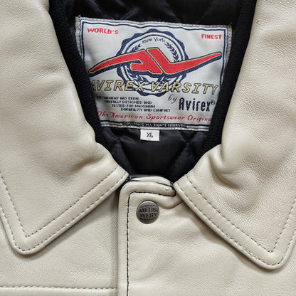 Avirex 'North West Wild Bears' Leather Varsity Jacket - XL