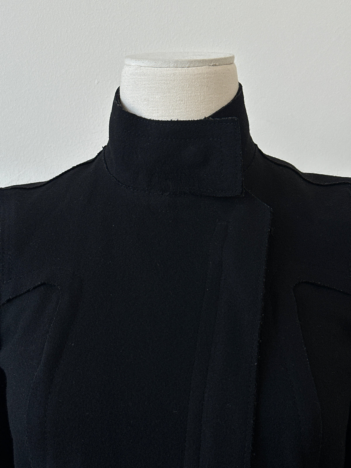Armani Exchange 2000s Wool Funnel Neck Fitted Coat - XS