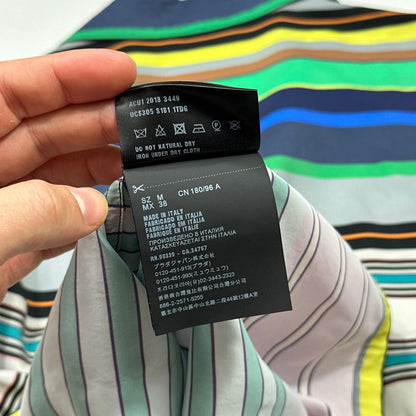 Prada 2018 Striped Rayon Cuban Shirt  - M