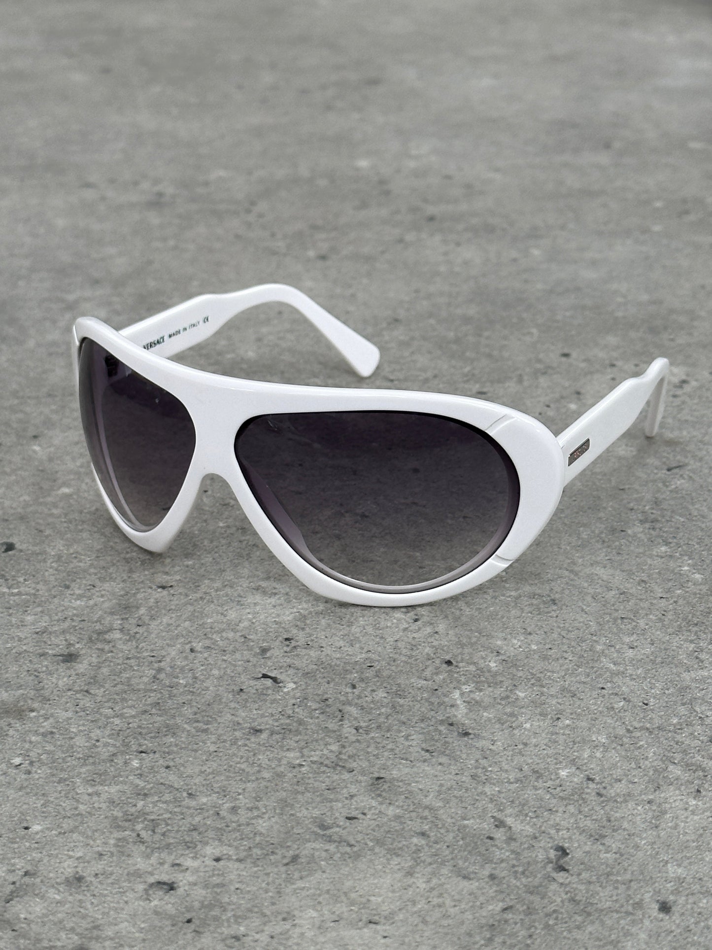 Versace 2000s Oversized Shield Logo Sunglasses