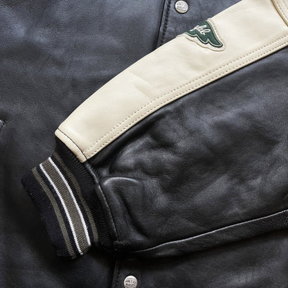 Avirex 'North West Wild Bears' Leather Varsity Jacket - XL