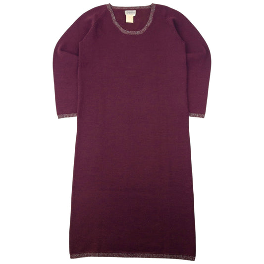 Vintage 90s Yohji Yamamoto Knitted Jumper Dress Womens Size L | Large, Burgundy