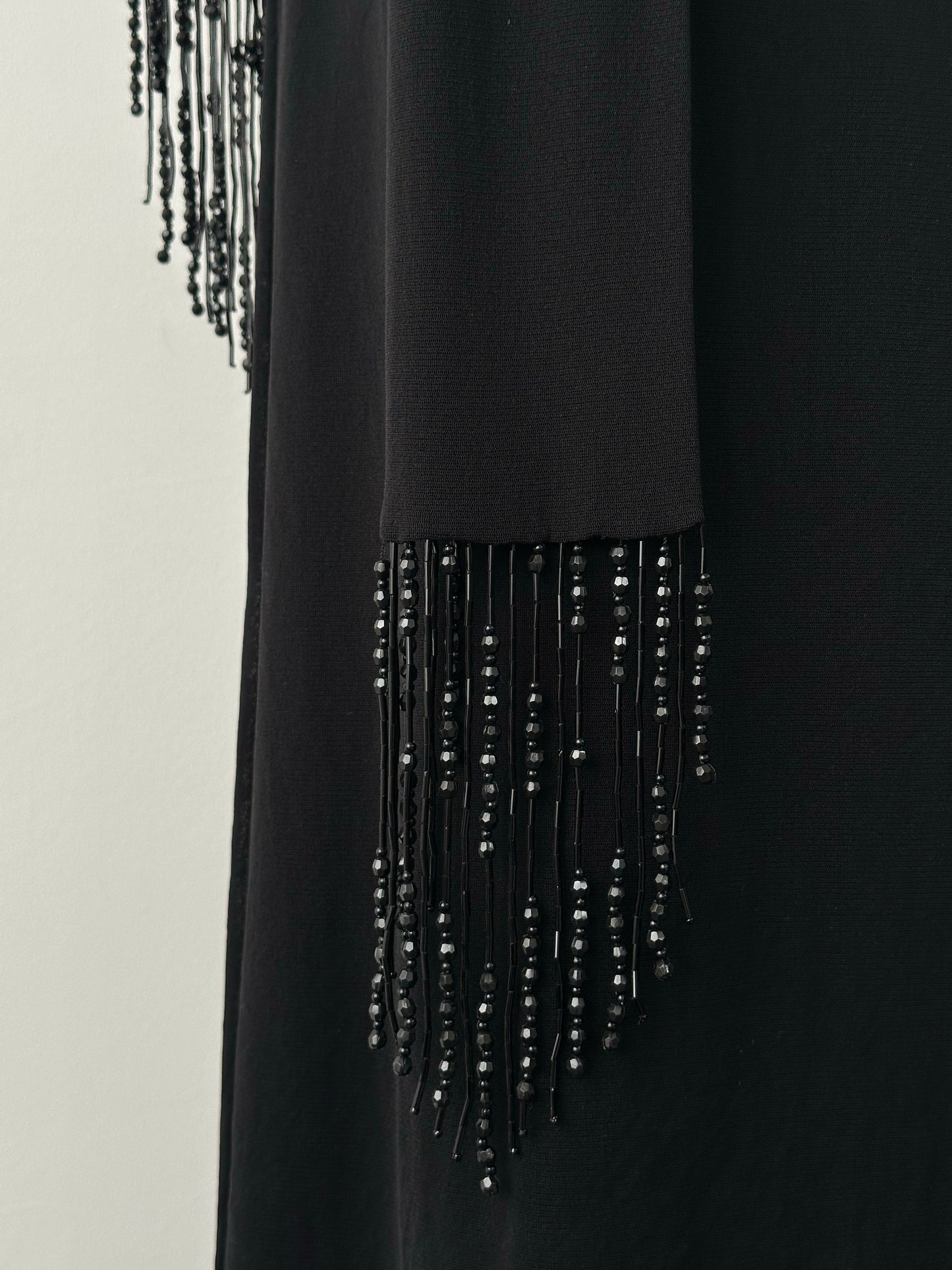 Vintage 1990s Beaded Scarf Wrap Midi Dress - M