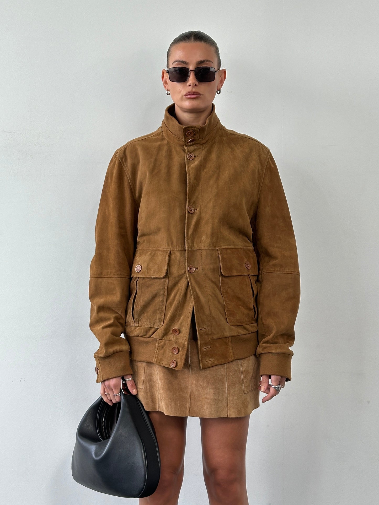 ARMA Suede Bomber Jacket - L