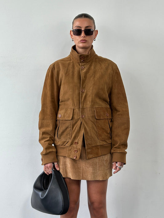 ARMA Suede Bomber Jacket - L