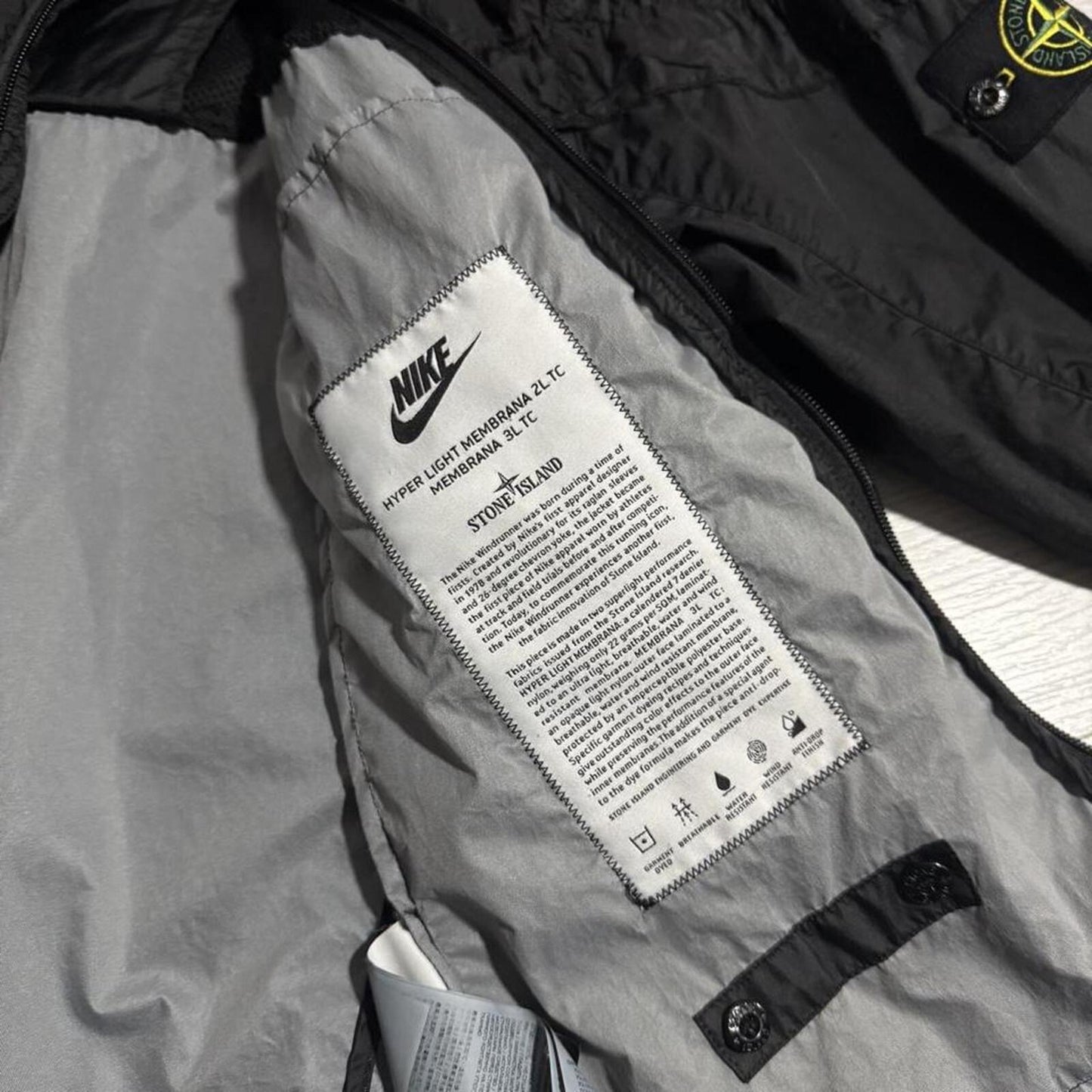 Stone Island Hyper Light Membrana Packable Jacket | Small, Black