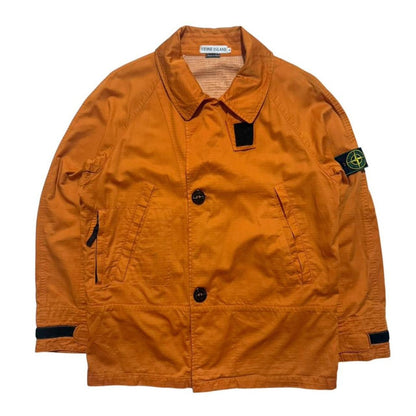 Stone Island 1997 Raso Gommato Mesh Jacket | Medium, Orange