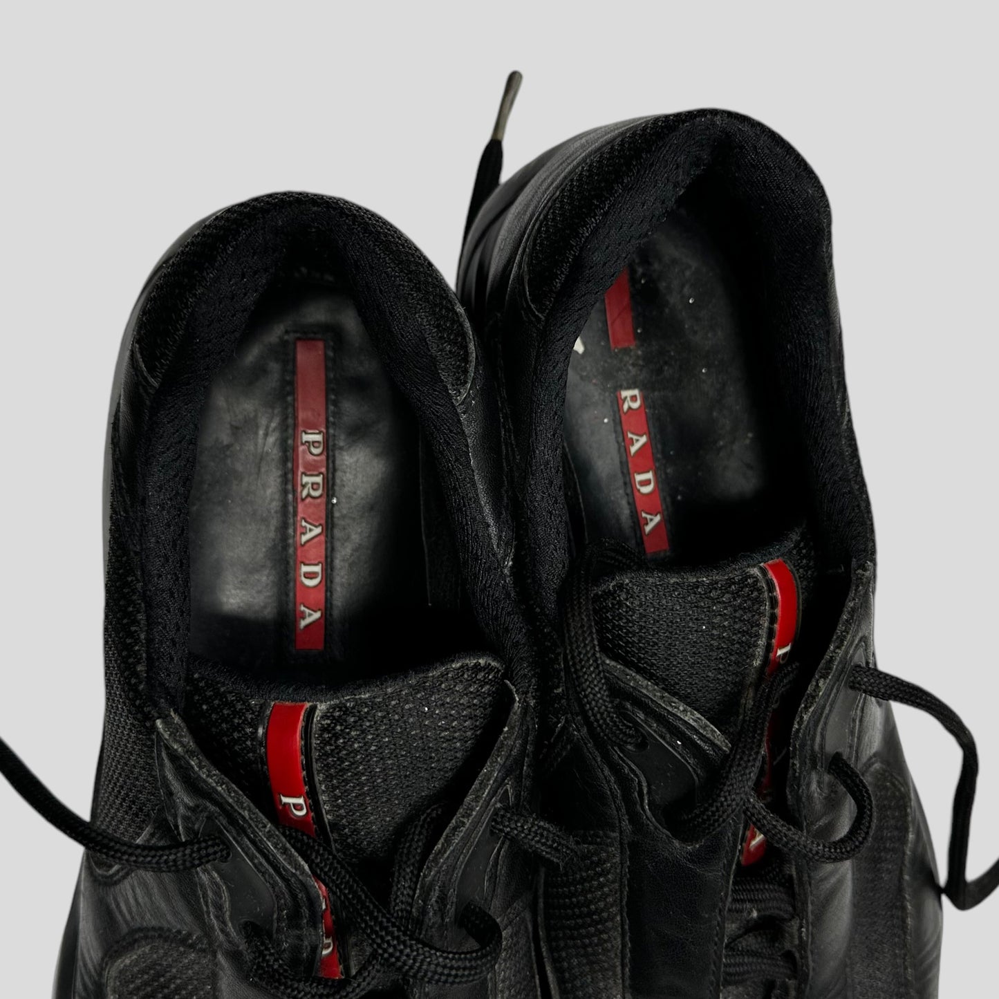 Prada Americas Cups Triple Black Leather - UK9/9.5