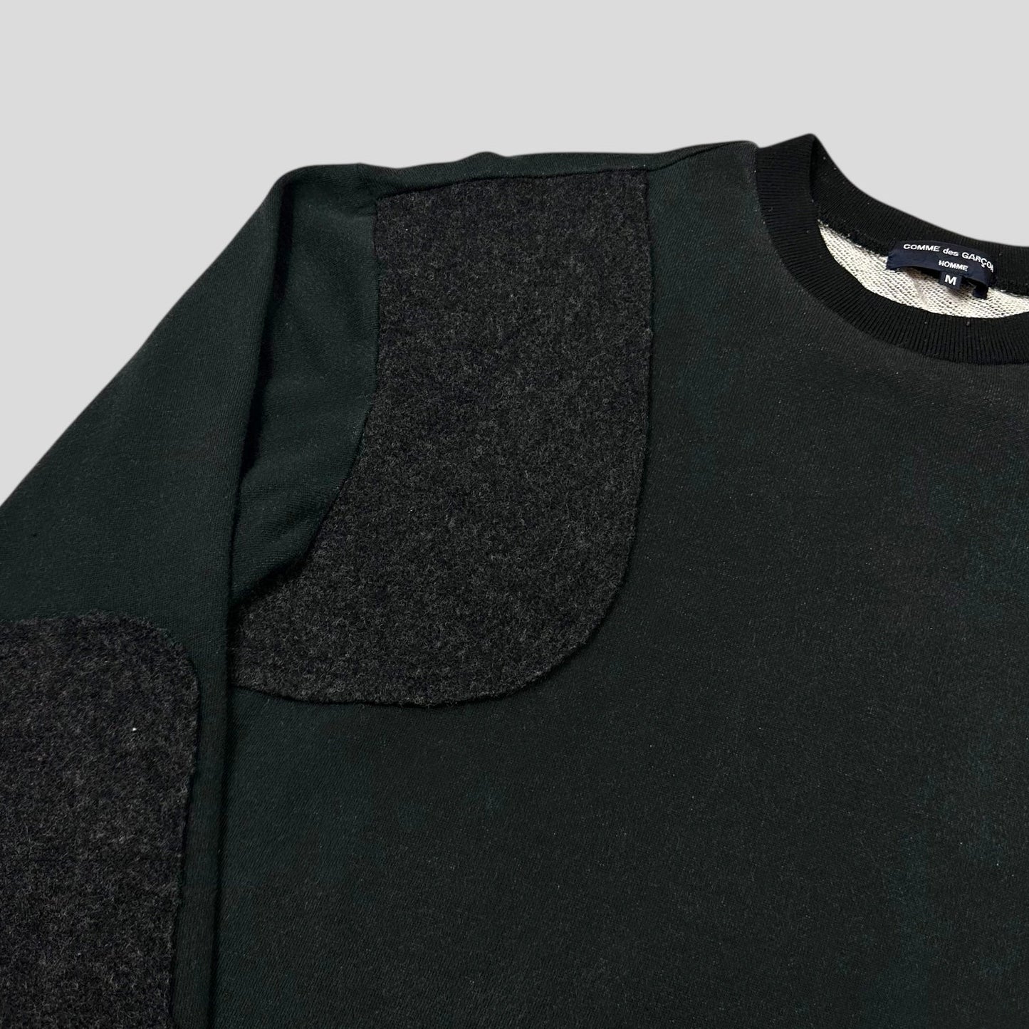 Comme Des Garçons Homme 2007 Asymmetrical Wool Panelled Sweatshirt -  M/L | Default Title, Multicoloured