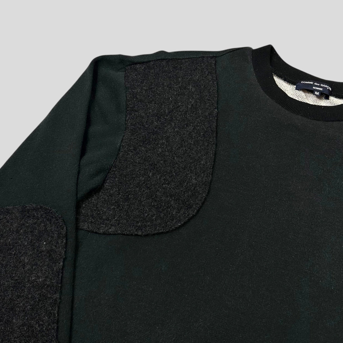 Comme Des Garçons Homme 2007 Asymmetrical Wool Panelled Sweatshirt -  M/L | Medium, Grey