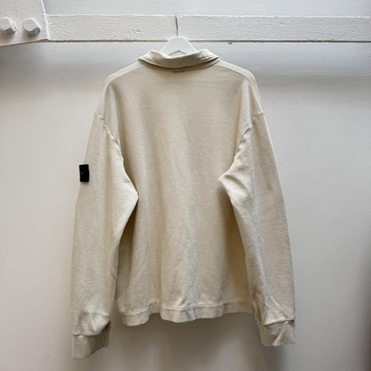 Early 00’s Stone Island Ribbed Zip Jumper (XL) | Extra Large, Cream