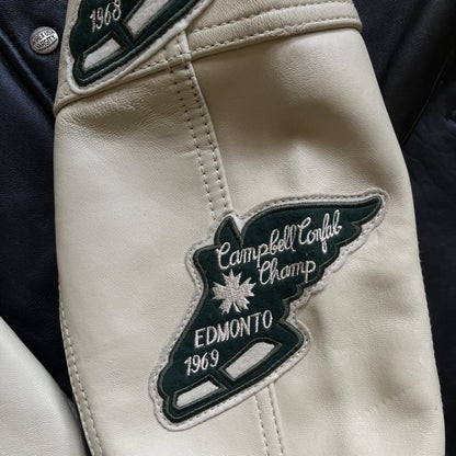 Avirex 'North West Wild Bears' Leather Varsity Jacket - XL