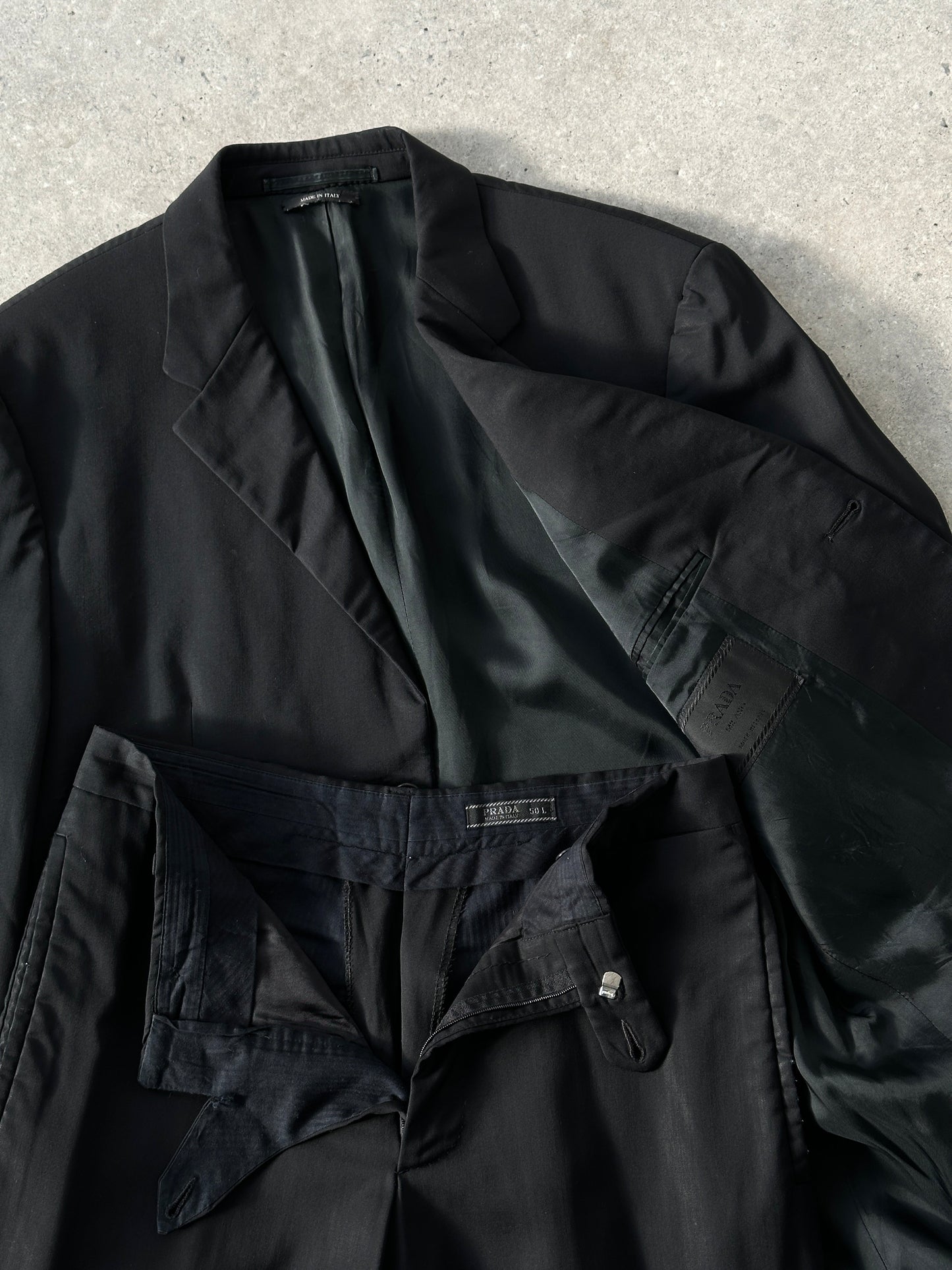 Prada Virgin Wool Mid Rise Single Breasted Suit - 40L/W28