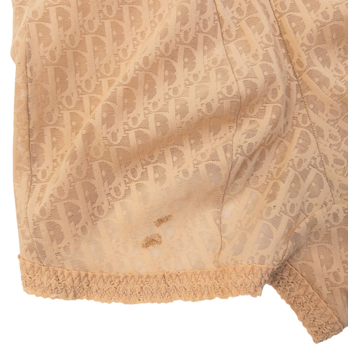 Vintage 90s Dior Lingerie Monogram Lace Bodysuit Womens Size M | O/S, Beige