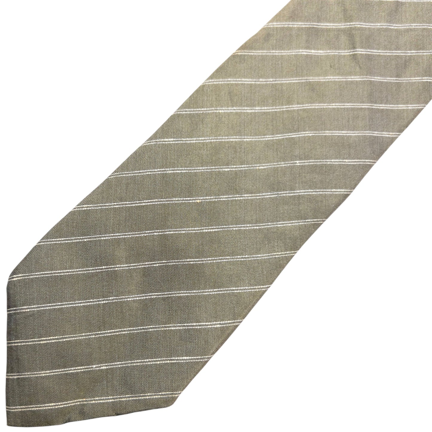 Vintage 90s Issey Miyake Striped Silk Tie | O/S, Grey