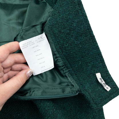 Vintage 2000s Miu Miu Wool Skirt Womens Size W26 | W26, Green