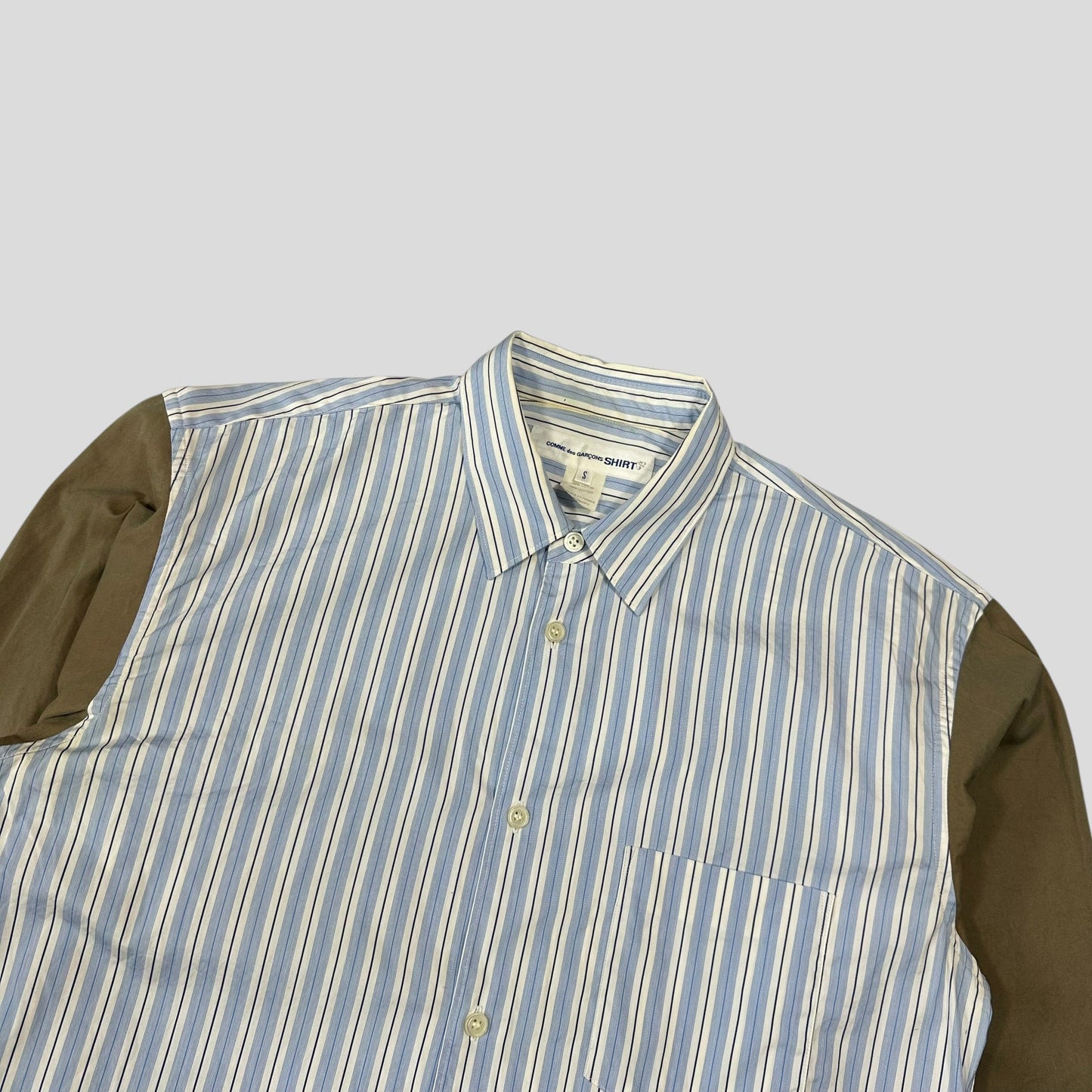 Comme Des Garçons SHIRT 00’s Bi-colour Striped Baby Blue Shirt - M | Default Title, Multicoloured