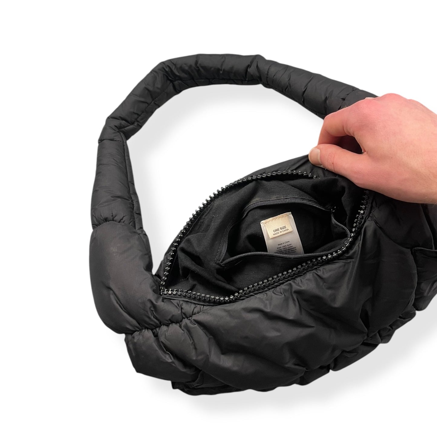 2000's DKNY Jeans Padded Shoulder Bag | O/S, Black
