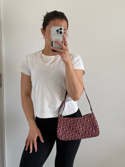 2011 Christian Dior Bordeaux Red Monogram Shoulder Bag | O/S, Multicoloured
