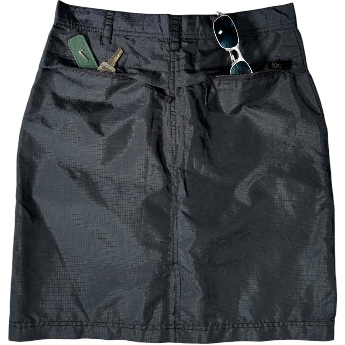 Calvin Klein Jeans 00's Nylon Ripstop Mini Skirt UK 8/10 | 8/10, Black