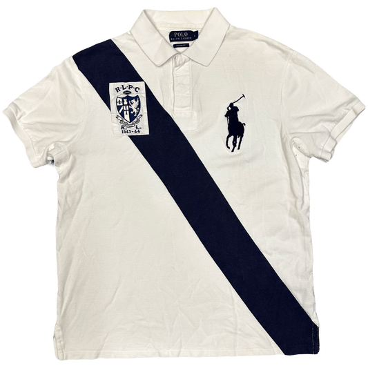 Ralph Lauren Polo In White & Navy ( L ) - Known Source