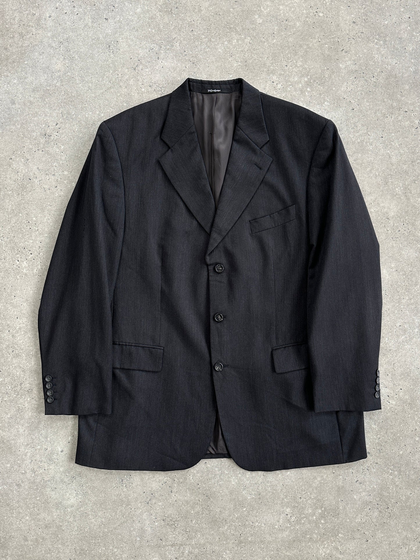 Yves Saint Laurent Pour Homme 1990s Pure Wool Single Breasted Blazer - 48R/XXL