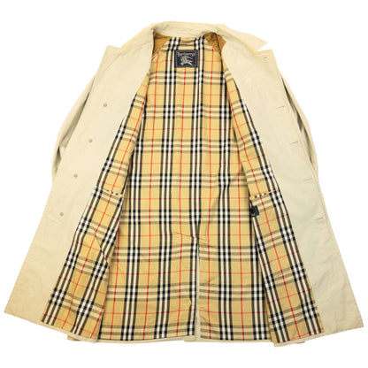 Vintage 90s Burberry Nova Check Lined Trench Jacket Size M | Medium, Cream