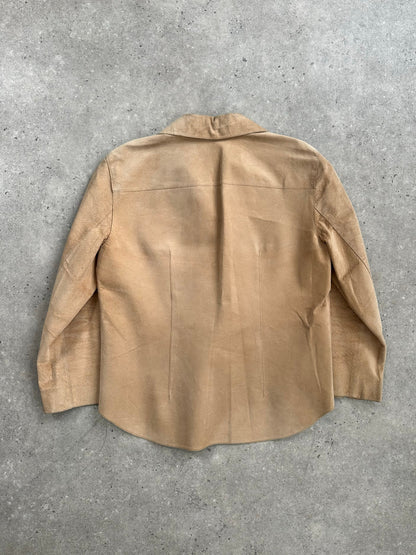 DKNY 2000s Concealed Placket Suede Shirt - XS