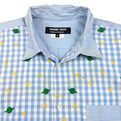 Vintage Comme Des Garçons HOMME Embroidered Long Sleeve Button Up Shirt Size XS