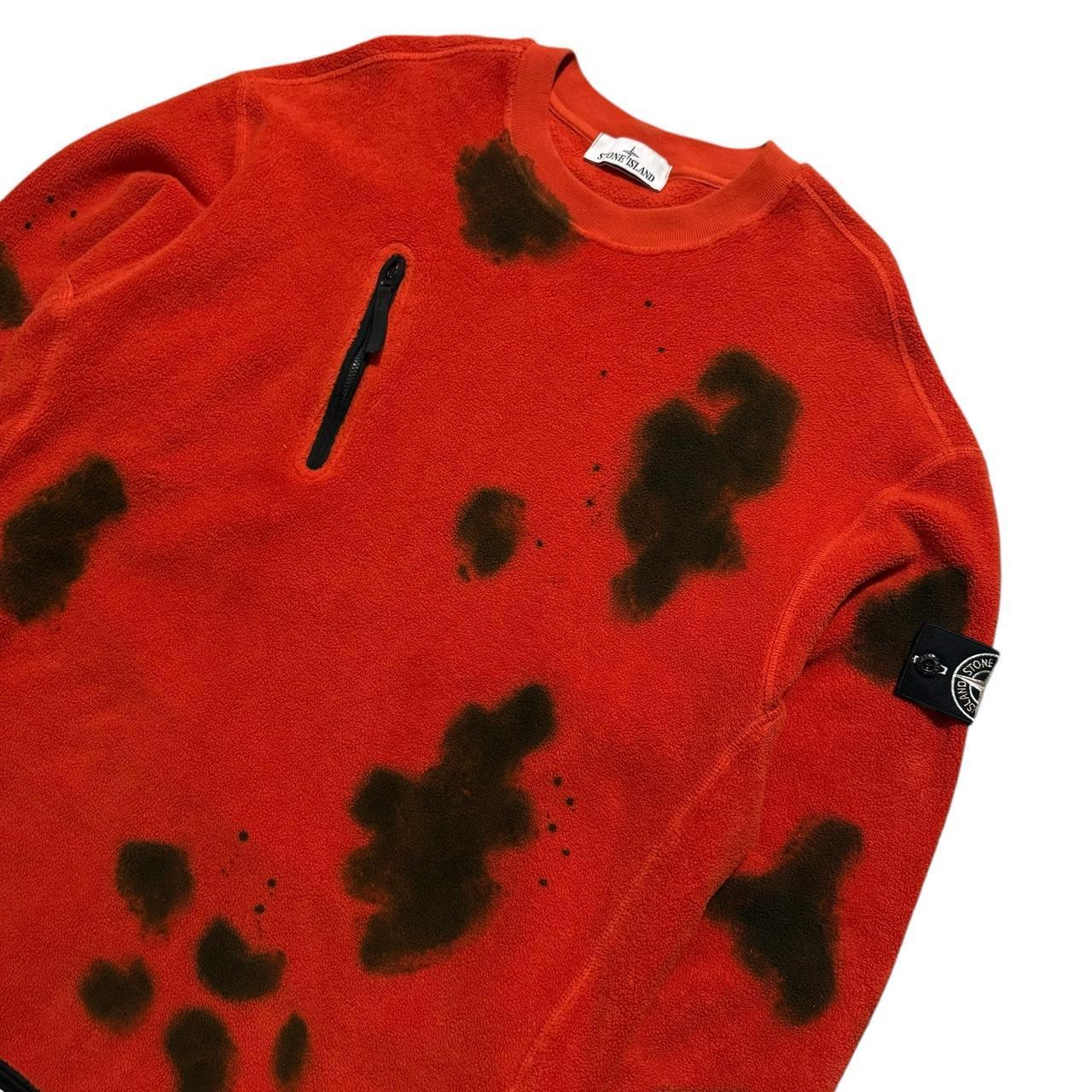 Stone Island Hand Coloured Fleece Jumper | Large, Red
