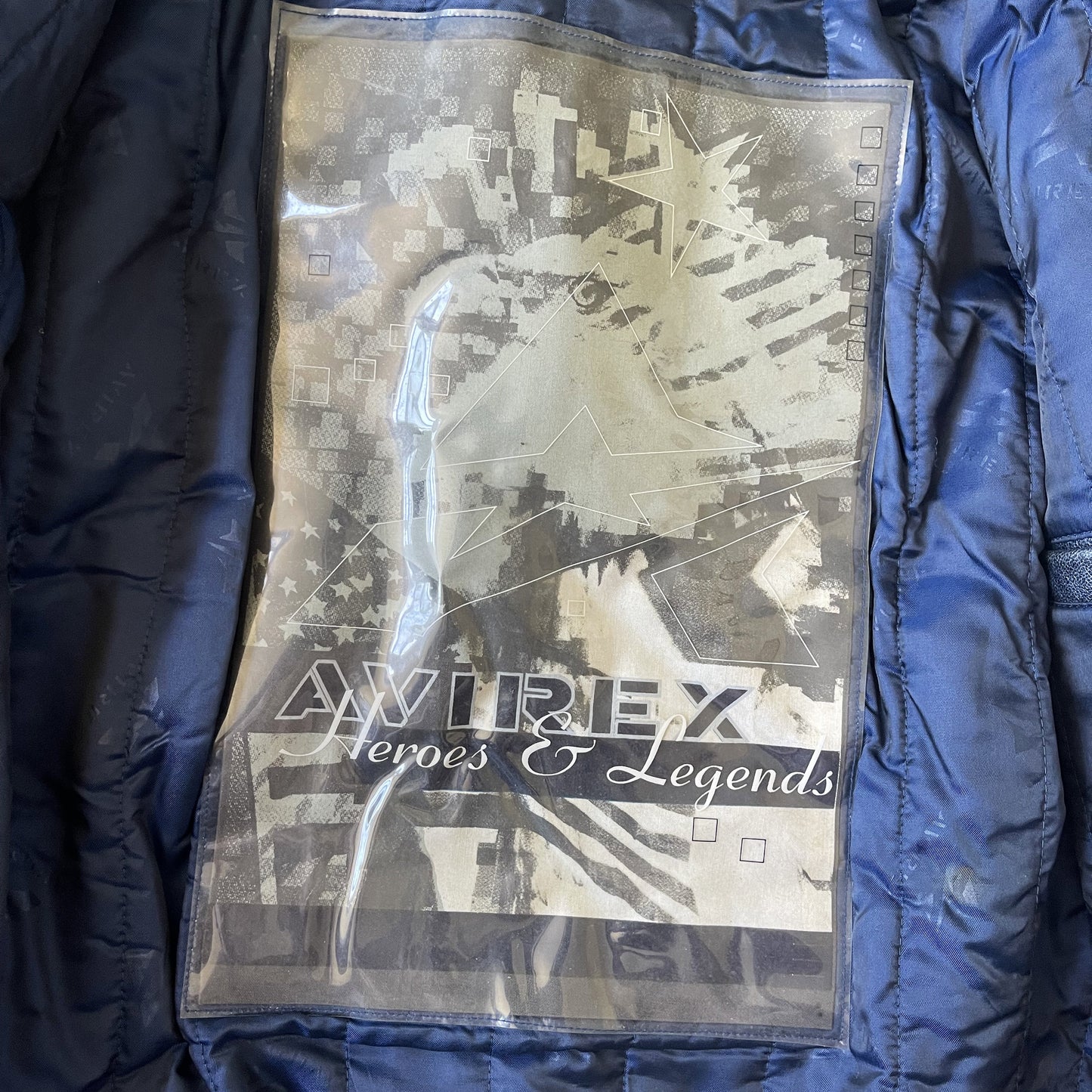 Avirex Spell Out Leather Varsity Jacket - L