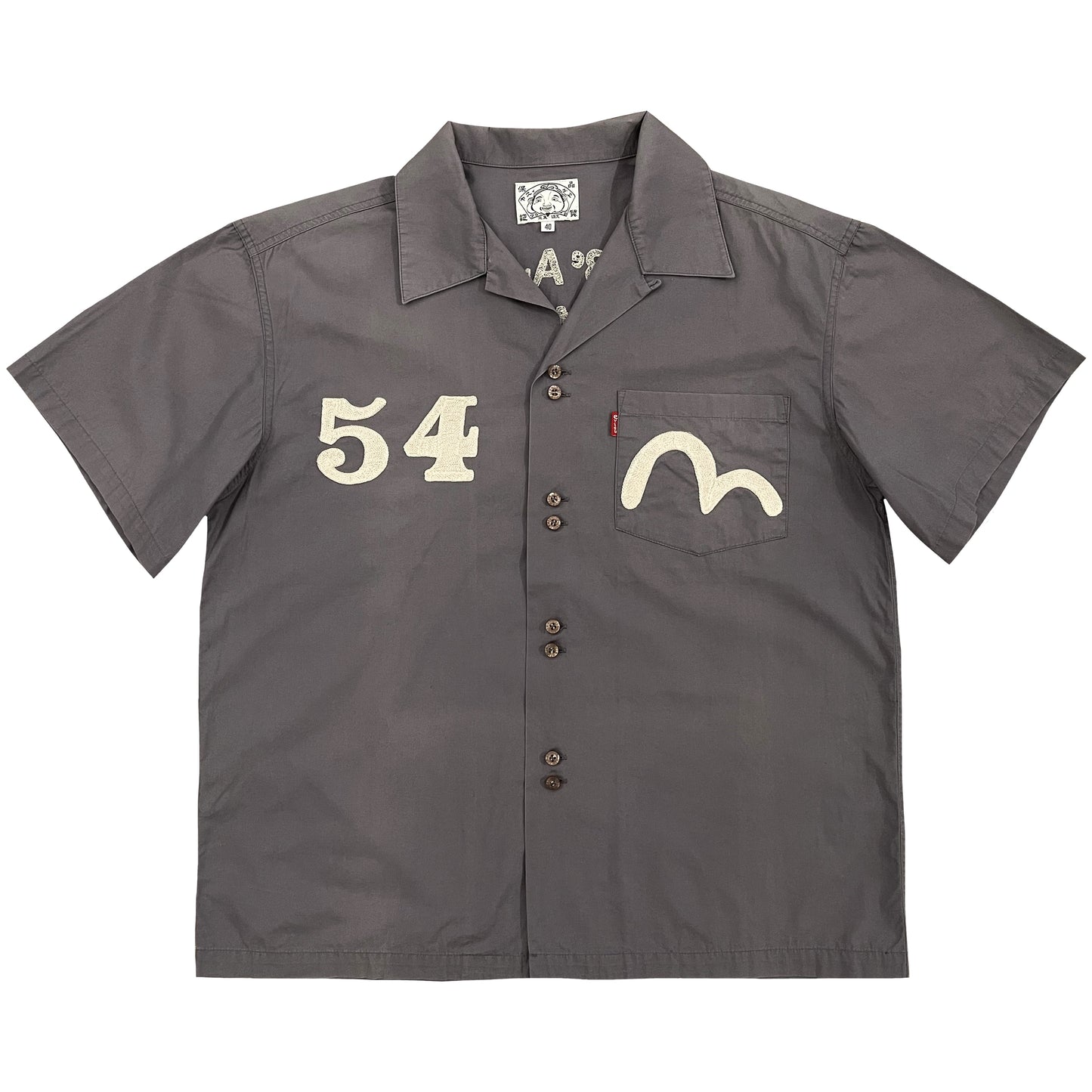 Evisu Paris Bowling Shirt - M | Medium, Charcoal