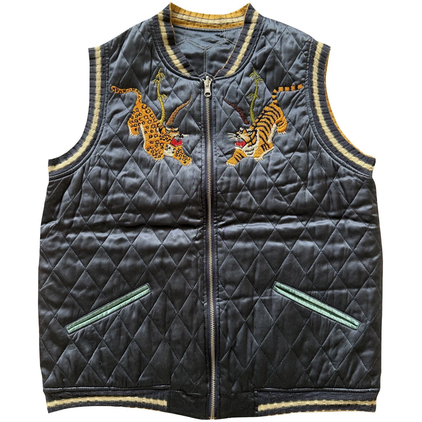 Kapital Hyakichiko Sukajan '100 Tigers' Vest - M | Medium, Red